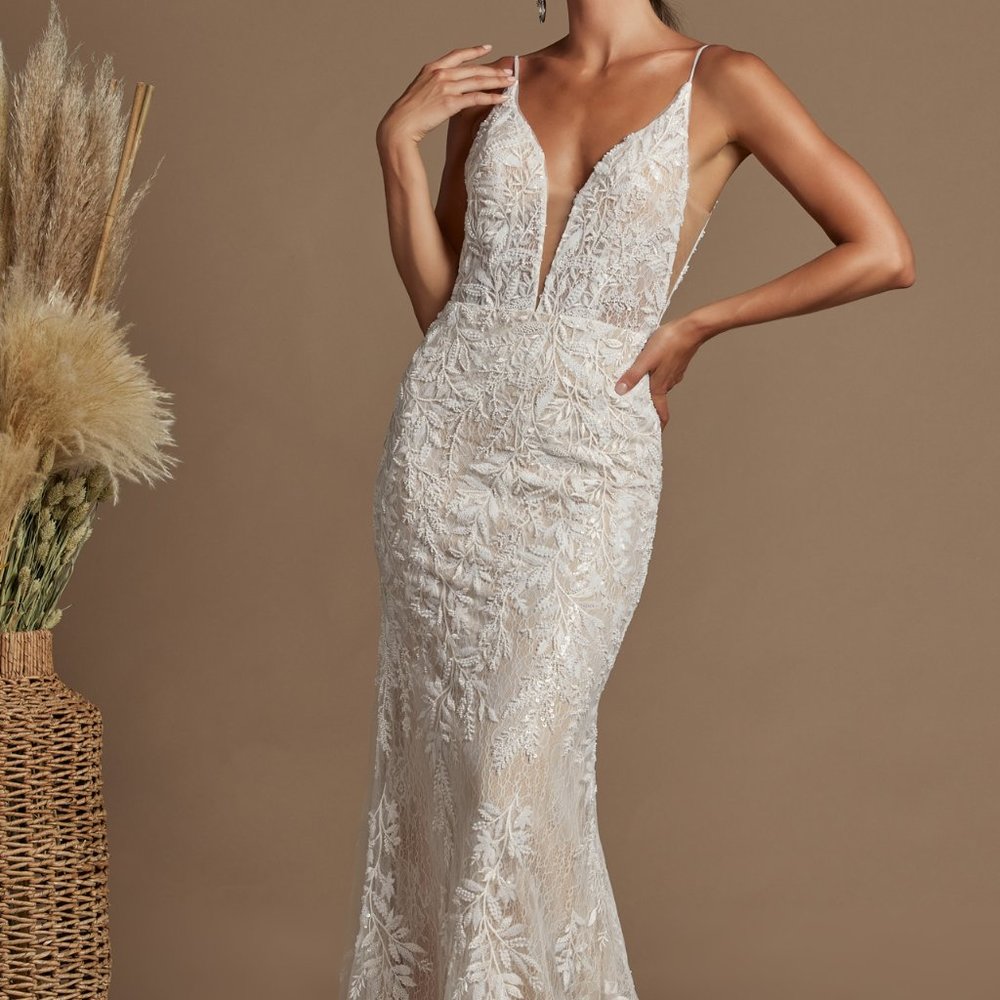 NEW WEDDING BRIDAL SHEATH LONG MAXI DRESS GOWN NXE915 - Picture 7 of 7